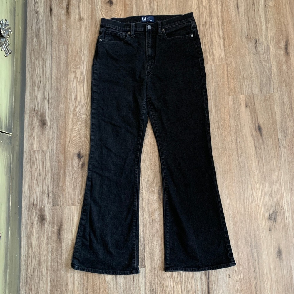 Gap 70's Flare high-rise denim jeans in black - size 12 / 31x31 womens